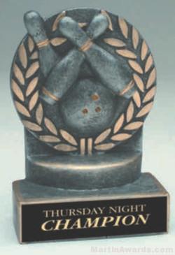 Bowling Wreath Resin Trophy 1