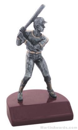 Male Baseball Silver Resin Trophy 1