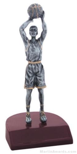 Male Basketball Silver Resin Trophy 1