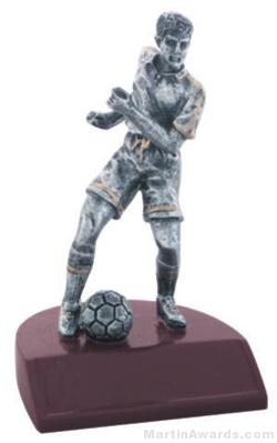 Male Soccer Silver Resin Trophy 1