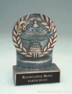 Lamp Of Knowledge Wreath Resin Trophies 1