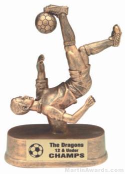 Male Bicycle Kick Soccer Gold Resin Trophy 1