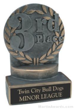 3rd Place Wreath Resin Trophy 1
