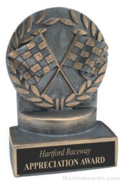 Racing Flags Wreath Resin Trophy 1