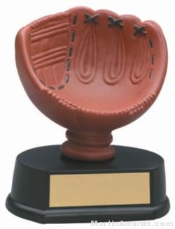(Holds Softball) Softball Glove Gold Resin Trophy 1