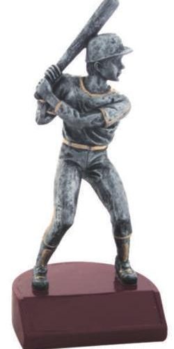 Male Baseball Silver Resin Trophy 1