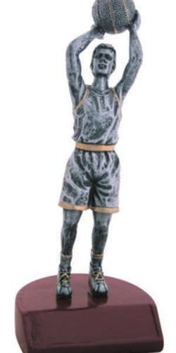 Male Basketball Silver Resin Trophy 1