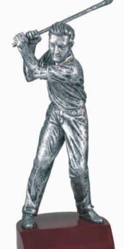 Male Golf Silver Resin Trophy 1