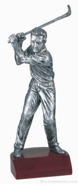 Male Golf Silver Resin Trophy 1