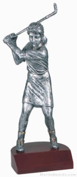 Female Golf Silver Resin Trophy 1
