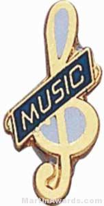 3/4″ Enameled Music Pin 1