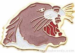 15/16″ Enameled Cougar Mascot Pin 1