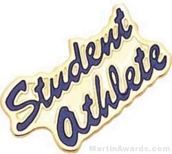 15/16″ Etched Soft Enamel Student Athlete Chenille Letter Pin 1