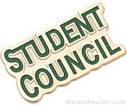 7/8″ Etched Soft Enamel Student Council Chenille Letter Pin 1