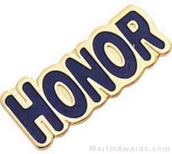 1″ Etched Soft Enamel Honor Chenille Letter Pin 1