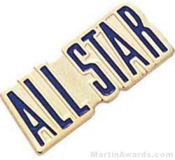 3/4″ Etched Soft Enamel All Stars Chenille Letter Pin 1