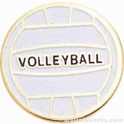 3/4″ Etched Soft Enamel Volleyball Chenille Letter Pin 1
