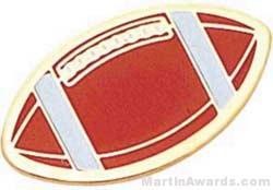 1″ Etched Soft Enamel Football Chenille Letter Pin 1