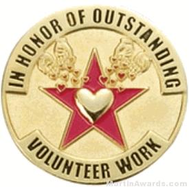 In Honor of Outstanding Volunteer Work Award Lapel Pin 1