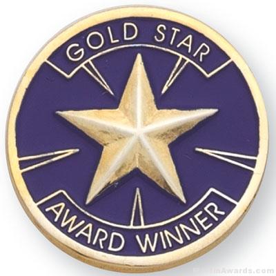 1″ Gold Star Award Lapel Pin 1