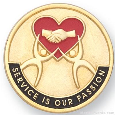 1″ Service Is Our Passion Lapel Pin 1