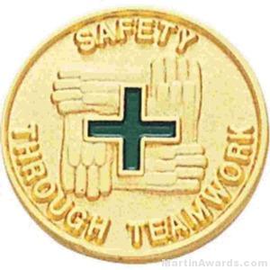 Safety Through Teamwork Enameled Lapel Pins 1