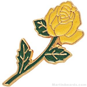 7/8″ Rose Shaped Yellow Enameled Custom Lapel Pins 1
