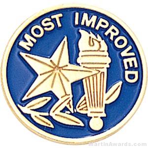 3/4″ Most Improved Round Enameled Lapel Pins 1