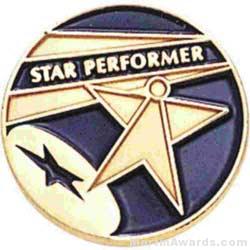 3/4″ Star Performer Round Enameled Lapel Pins 1