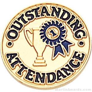 3/4″ Outstanding Attendance Round Enameled Lapel Pins 1