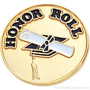 3/4″ Honor Roll Round Enameled Lapel Pins 1