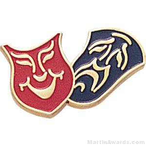 7/8″ Drama Mask Pin 1
