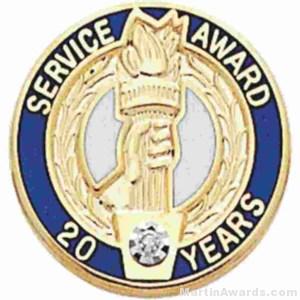 3/4″ Service Recognition Award Pins 10 Years with Diamond 1