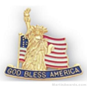 15/16″ Statue Of Liberty and American Flag Pins 1