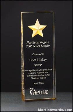 Acrylic Awards – Constellation Series Acrylic Award – Etched Star with Gold Paint Fill and Mirrored 1