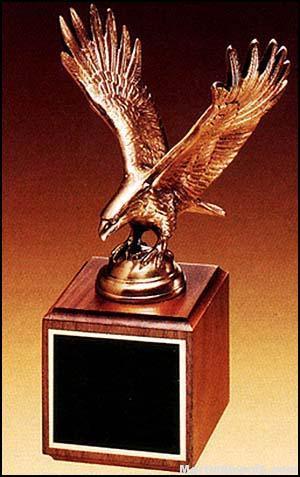 Eagle Award – Antique Bronze Cast Eagle with Walnut Base 1