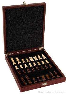 Personalized Rosewood Finish Chess Set
